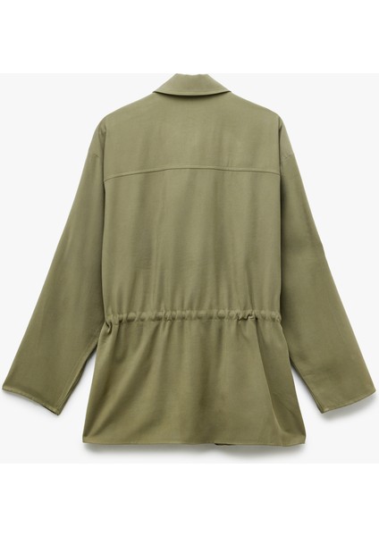 Rahat Kalıp Belden Bağlama Detaylı Cepli Uzun Viskon Ceket fiyatları