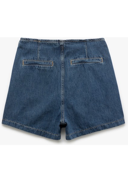 Pamuklu Bağlama Detaylı Mini Denim Şort Etek indirimleri