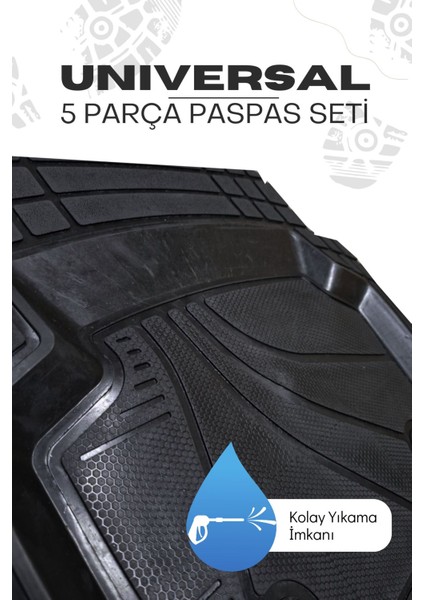 Renault Clio 4 Tüm Yıllar 5'li Paspas Seti Yüksek Kalite Kesilebilir Universal Oto Paspas