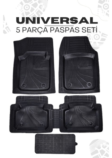 Renault Clio 4 Tüm Yıllar 5'li Paspas Seti Yüksek Kalite Kesilebilir Universal Oto Paspas