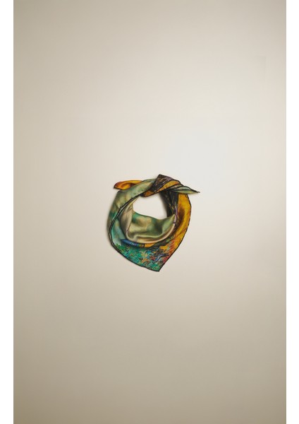 %100 Ipek Bandana FULAR(55X55 Cm) - Vincent Van Gogh (Buğday Tarlası ve Selvi) fiyatları