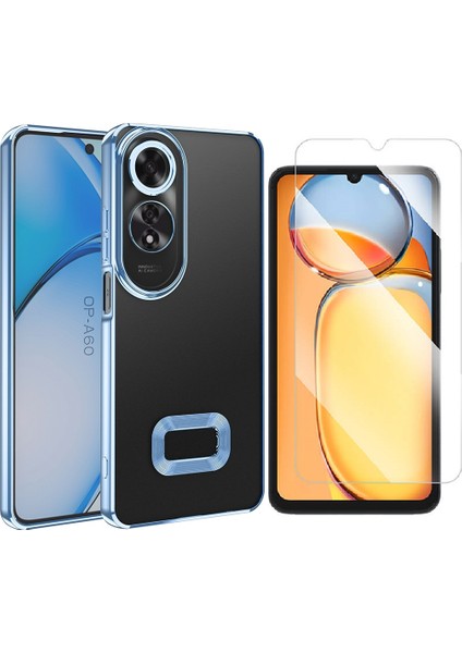 Oppo A60 Kılıf Kamera Korumalı Logo Gösteren Zore Omega Kapak + Nano Ekran Koruyucu