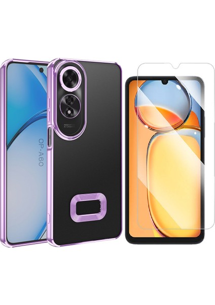 Oppo A60 Kılıf Kamera Korumalı Logo Gösteren Zore Omega Kapak + Nano Ekran Koruyucu