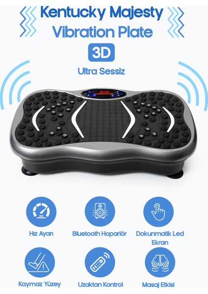 Majesty 3D 5 Programlı Titreşimli Spor Kondisyon Fitness Egzersiz Aleti Vipration Plate