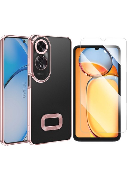 Oppo A60 Kılıf Kamera Korumalı Logo Gösteren Zore Omega Kapak + Nano Ekran Koruyucu