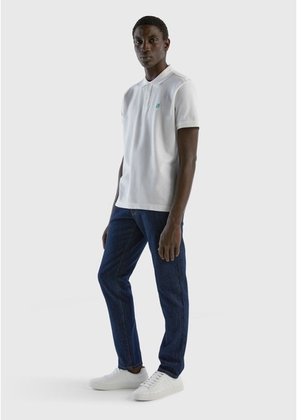 Erkek Beyaz Regular Fit Kısa Kollu Polo Tshirt fırsatları