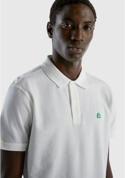 Erkek Beyaz Regular Fit Kısa Kollu Polo Tshirt indirimleri