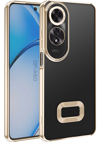 Oppo A60 Kılıf Kamera Korumalı Logo Gösteren Şeffaf Kapak