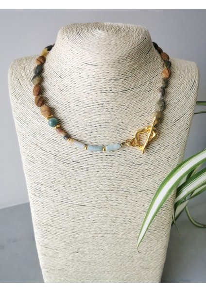 Özel Tasarım Jasper, Amazonit Doğaltaş Kadın Kolye