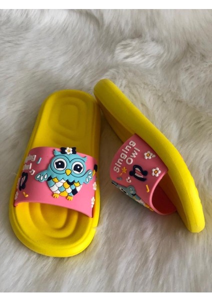 Kuş Desenli Sarı Pembe Anatomik Taban Kaydırmaz Plastik Kız Çocuk Havuz Deniz Plaj Evve Sokak Terlik modelleri