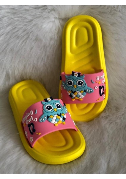 Kuş Desenli Sarı Pembe Anatomik Taban Kaydırmaz Plastik Kız Çocuk Havuz Deniz Plaj Evve Sokak Terlik fırsatları