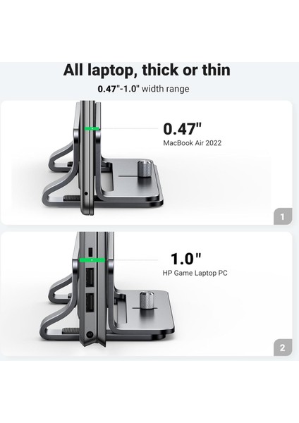 Ugreen Alüminyum Notebook Macbook Dikey Masaüstü Standı Ugreen Alüminyum Dikey Masaüstü Standı, Modern Çalışma Alanlarını Düzenlemek ve Dizüstü Bilgisayar Standı