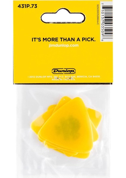 Jim Dunlop 431P.73 Tortex Triangle Yellow 6'lı Paket Pena (0.73 Mm) modelleri