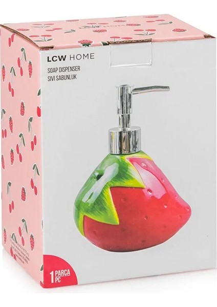 Lcw Home Kırmızı Çilek Figürlü Seramik Sıvı Sabunluk fırsatları