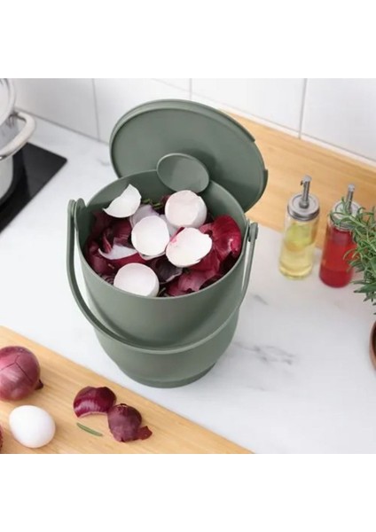 Premium Ürün Kaliteli Üretim Pratik Kullanışlı Ev Ofis Için Ideal Seçim 4 Lt Çöp Kovası Farmarkvast Gri-Yeşil modelleri