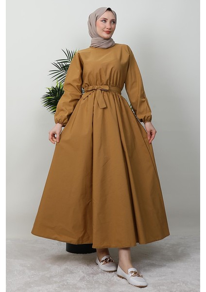 Mevlana Trikoton Elbise Sütlükahve modelleri