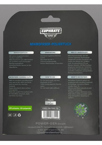 75X55CM Orjinal Alman Üretimi 750 Gsm Tank Bezi Gri-Mavi-Yeşil-Bej Renkli modelleri