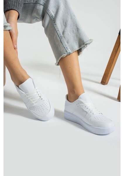 Aır Rahat Taban Günlük Beyaz Spor Ayakkabı ve Sneaker (Bir Beden Büyük Tercih Ediniz!)