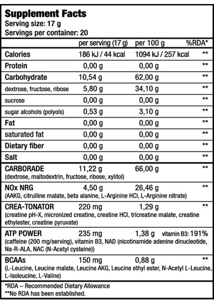 Nitrox Therapy Preworkout 340 G fiyatları