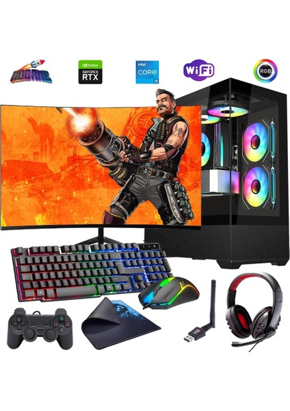 I5 12400F 16GB Ddr4 1tb M2 12GB RTX3060 24" Mon. Oyun Bilgisayarı (Gaming Set)