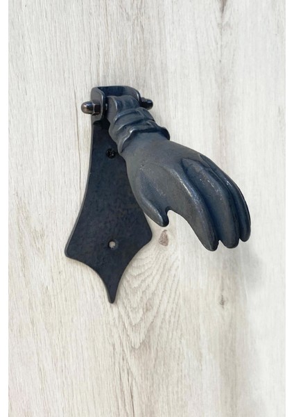 Pirinç Döküm Oksit Siyah Rengi 17 cm El Figürlü Kapı Taktağı/kapı Tokmağı