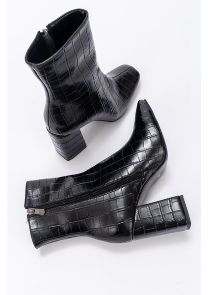 Tılla Siyah Krokodil Kadın Bot