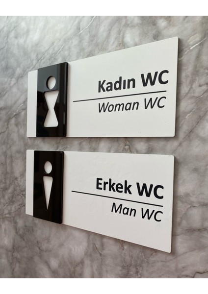 Basic White Black Seri Kadın&erkek Wc Yönlendirme Levha Seti fiyatları