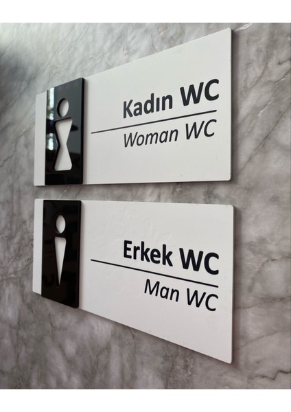 Basic White Black Seri Kadın&erkek Wc Yönlendirme Levha Seti fırsatları