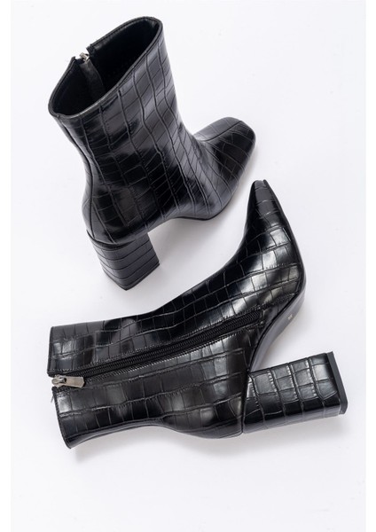 Tılla Siyah Krokodil Kadın Bot indirimleri