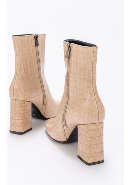 TILLA Bej Krokodil Kadın Bot