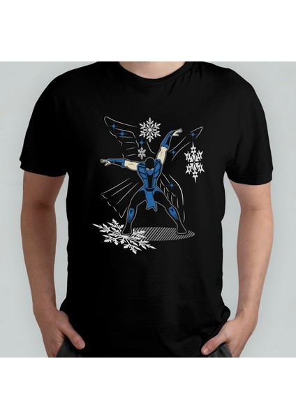 Mortal Kombat Sub-Zero Unisex %100 Pamuklu Bisiklet Yaka T-Shirt Model 3