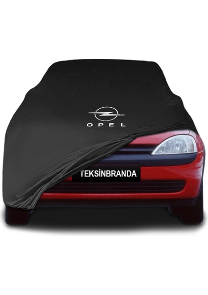Opel Corsa C (2000 - 2006) Siyah Kumaş Araba Branda Logolu Kumaş Araba Brandası Penye Oto Branda