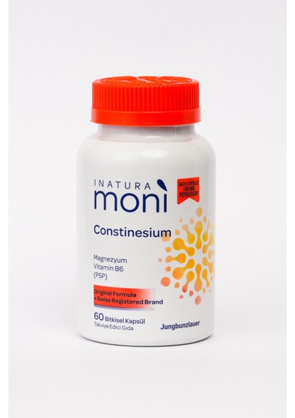 Moni Constinesium Magnezyum, Potasyum, B6 Vitamini 60 Vegan Kapsül