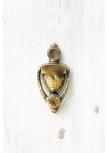 Pirinç Döküm Antik Sarı Rengi 13 cm Dürbünlü Kapı Taktakı/kapı Tokmağı