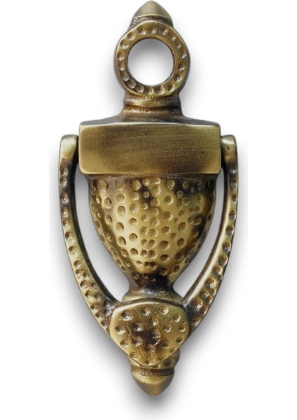 Pirinç Döküm Antik Sarı Rengi 13 cm Dürbünlü Kapı Taktakı/kapı Tokmağı