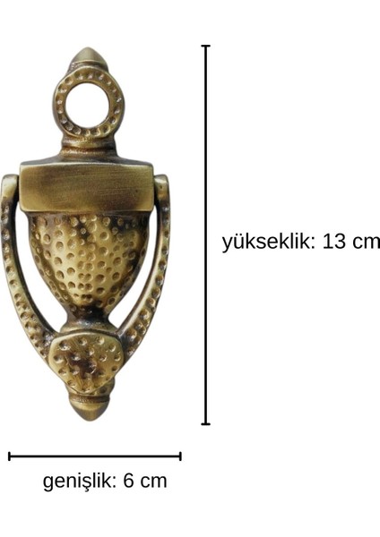Pirinç Döküm Antik Sarı Rengi 13 cm Dürbünlü Kapı Taktakı/kapı Tokmağı