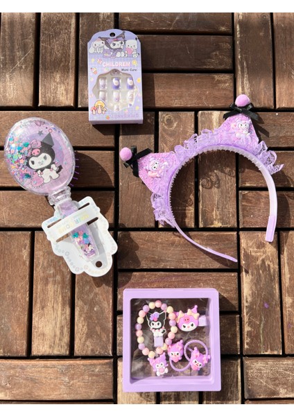 Kuromi Set 5li - Tırnak - Tarak - Toka Bileklik Seti - Taç - Tütü Etek Çoçuk Kostüm fırsatları
