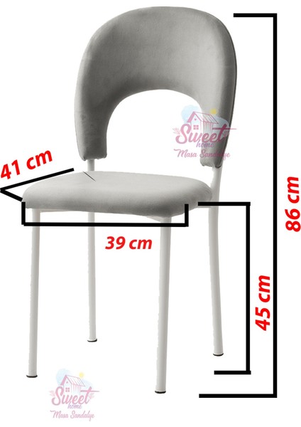 Yanlardan Açılır Yakamoz 90X60 cm Sidon Masa 4 Adet Ay Sandalye