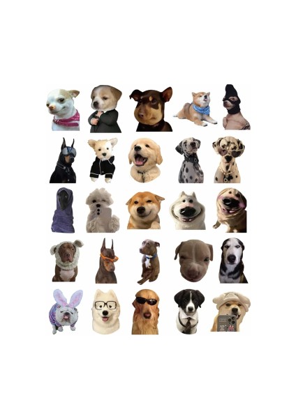 Sevimli Köpek Çıkartmaları Laptop Notebook Tablet Sticker Seti