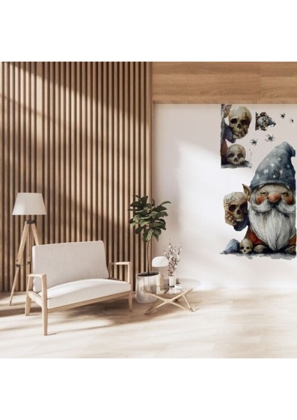 Gotik Cüce ve Kafatası Duvar Sticker Seti