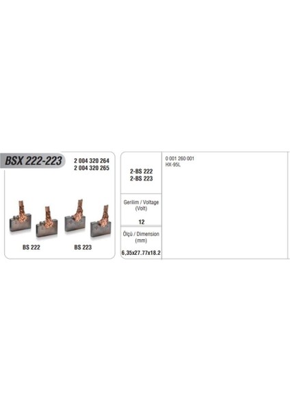 12V Marş Kömürü Bosch Tipi (4 Ad)