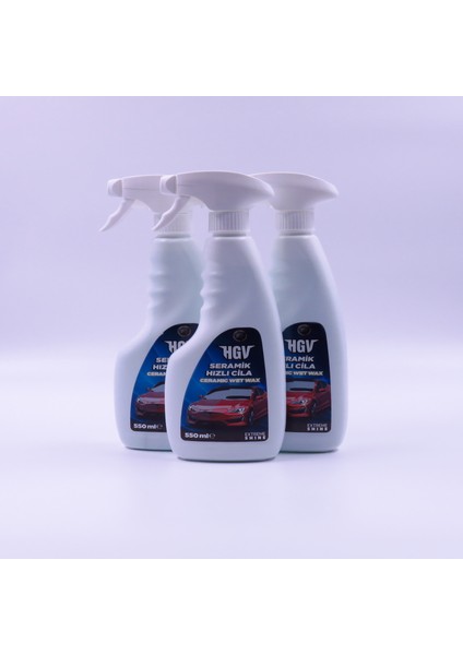 3'lü Avantaj Set, Seramik Hızlı Cila 550 ml, Ekstra Parlaklık ve Koruma, Toz Kaydırıcı, Uv Koruma