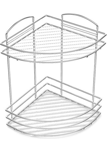 BK032 2 Katlı Duş Rafı ve Sabunluk, Krom
