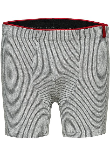 Gri Pamuk Elastan Çizgili Boxer 14921