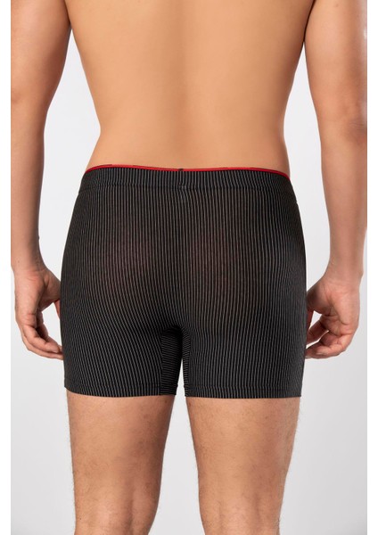 Siyah Pamuk Elastan Çizgili Boxer 14921