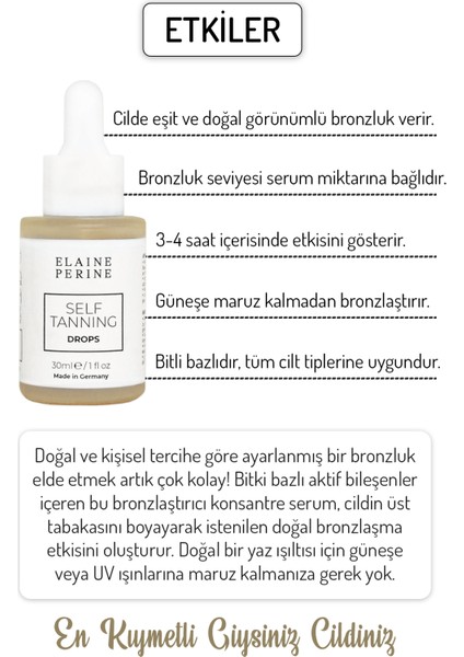 Güneşsiz Bronzlaştırıcı Serum Kendiliğinden Eşit Ve Doğal Bronzlatıcı Bitki Bazlı Cilt Serumu 30ml fiyatları