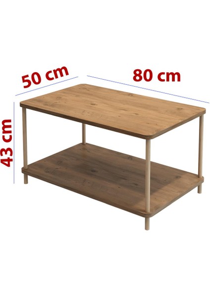 Kare Orta Sehpa Ahşap Ayaklı Şık Tasarım ve Kolay Kurulum Atlantik Çam Desenli fiyatları