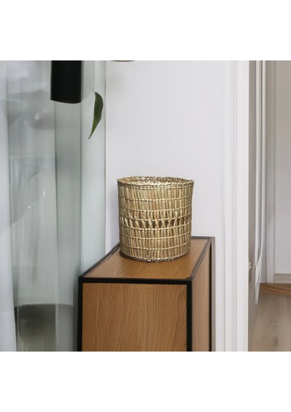 Özel Üretim Çok Amaçlı Saksılık Doğal El Yapımı Hasır Saksı 19 cm