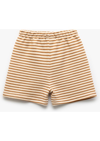Beli Bağcıklı Pamuklu Çizgili Şort fiyatları