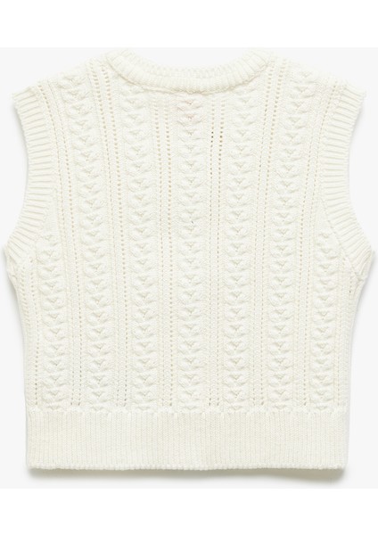 Fiyonk Detaylı Bisiklet Yaka Ajurlu Triko Süveter fiyatları